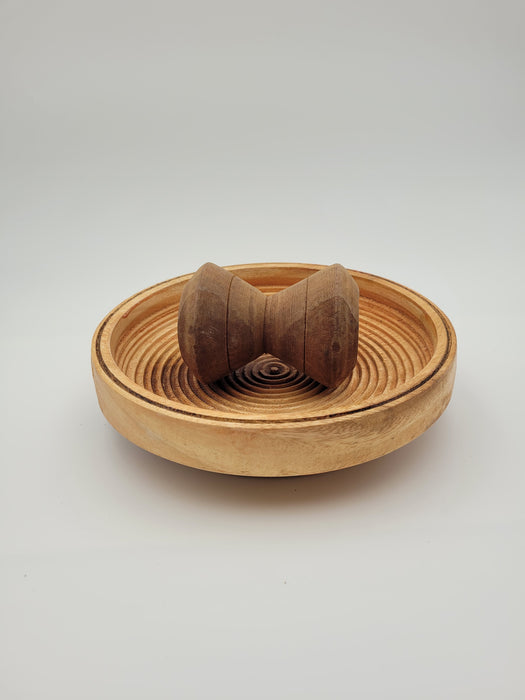 Talier en bois + Pilon - Vaisselle Traditionnelle en Terre cuite (diamètre 20 cm)